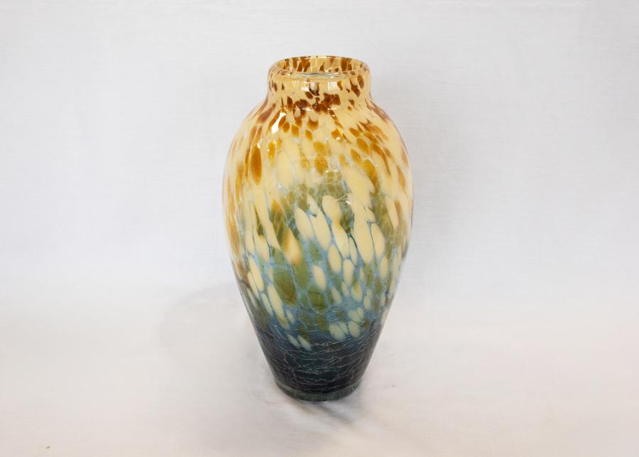 Blue-&-yellow-glass-vase